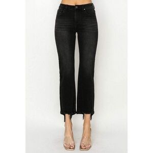 Risen Jeans Women's Black High Rise Straight Leg Jeans 7/28